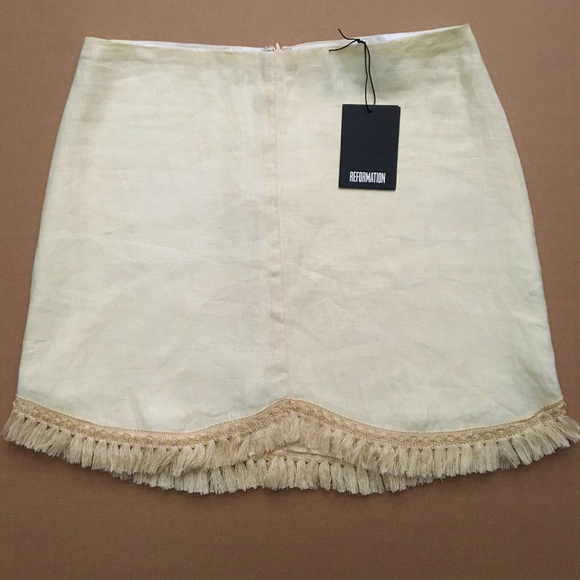 Reformation Dresses & Skirts - Reformation “Whitby” tassel fringe mini skirt BNWT